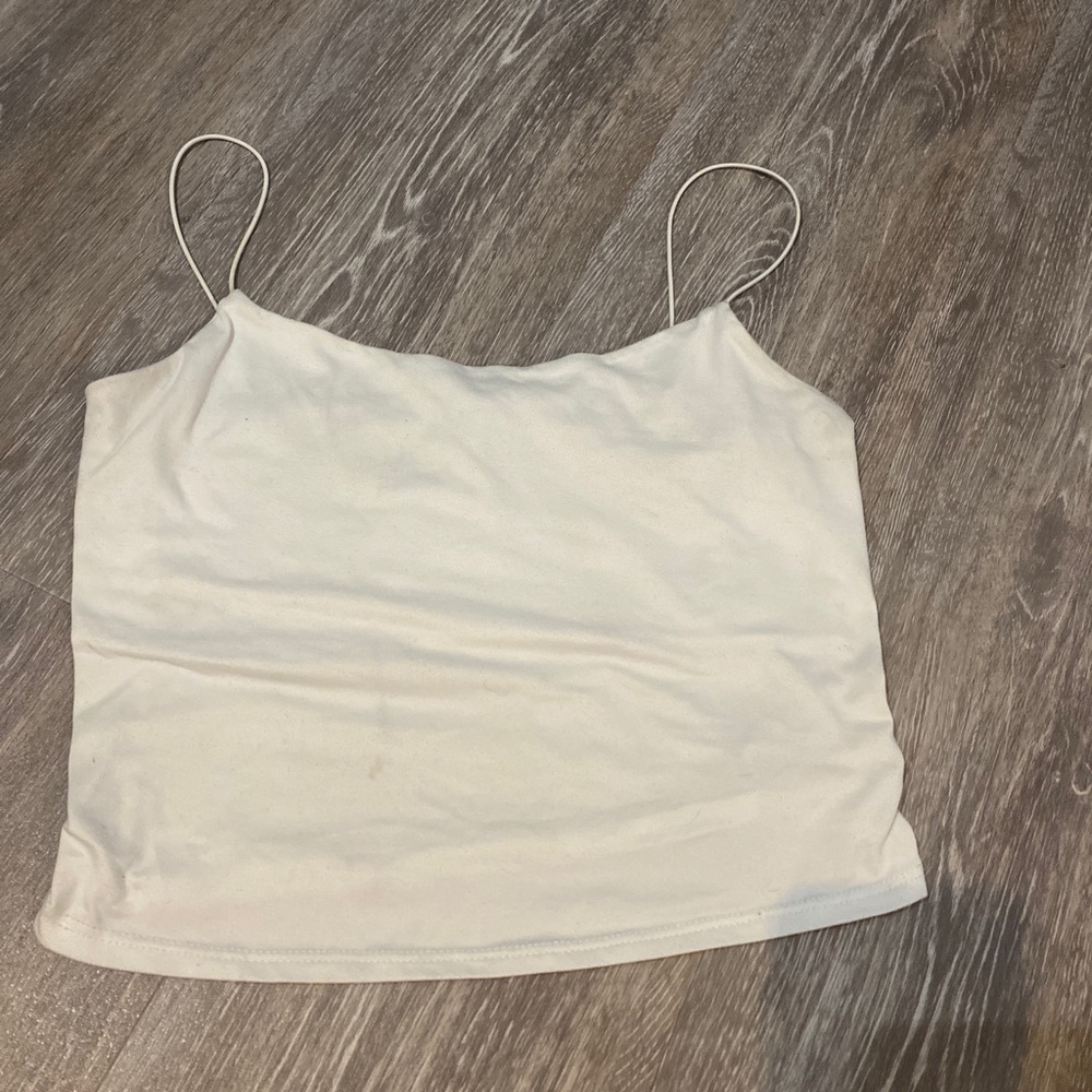 White tank top crop top